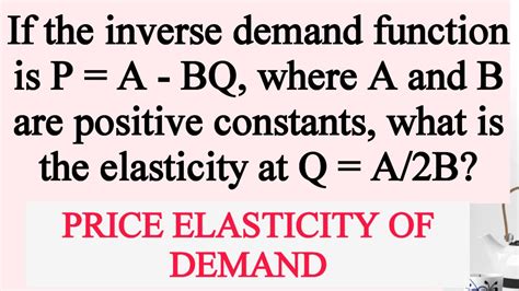 Inverse Demand Function Elasticity