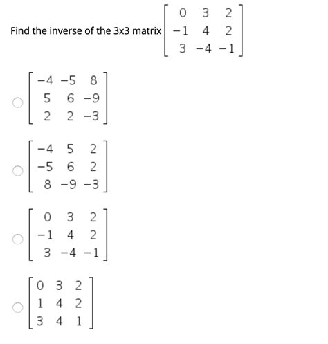 inverse matrix 3x3 practice problems with solutions pdf