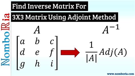 inverse matrix 3x3 using adjoint