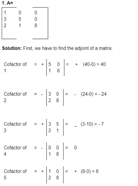 inverse matrix sample problems