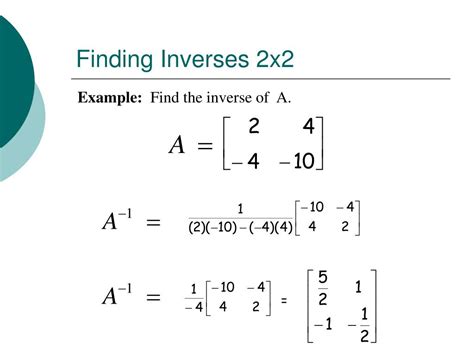 inverse of 2x2 matrix example with solution