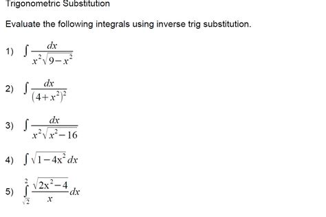 inverse trigonometric functions integral practice problems
