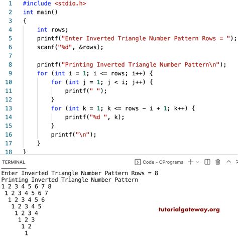 inverted triangle pattern code