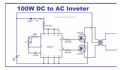 Inverter Circuit Diagram 100w Four CD4047 60W100W 12VDC To 220VAC