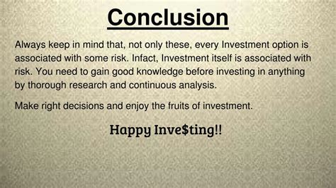 investing conclusion