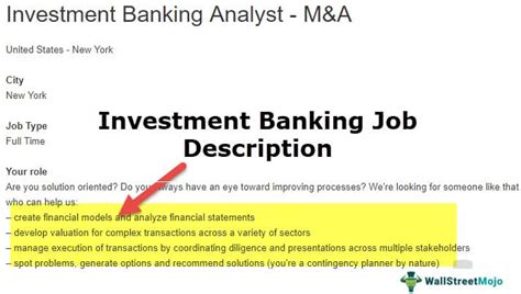 investment banker job openings