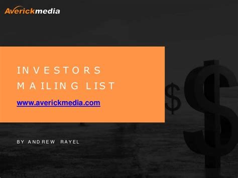 investor mailing list for sale