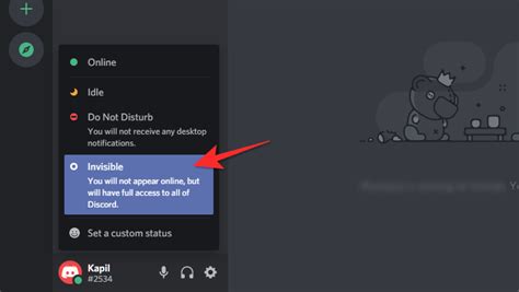 invisible status on discord