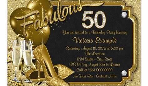 Invitación 50 años. Fiesta sorpresa. Gold and glitter