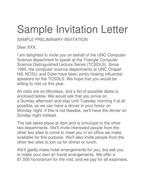 Template of Invitation Letter PDF