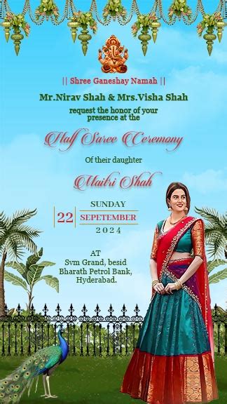 Invitation Templates For Half Saree Function