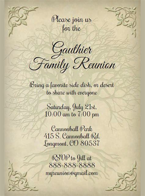 invitation to family members