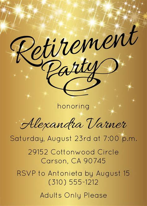 Invitations For Retirement Party Samples