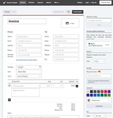 Invoice Customization Options