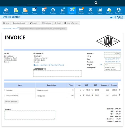 invoice software online for small business