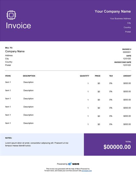 Invoice Template Software With Checklist