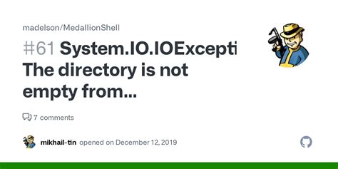 Ioexception Directory Is Not Empty