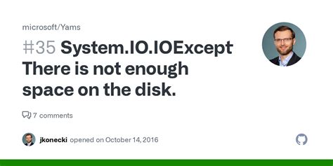 Ioexception There Is Not Enough Space On The Disk