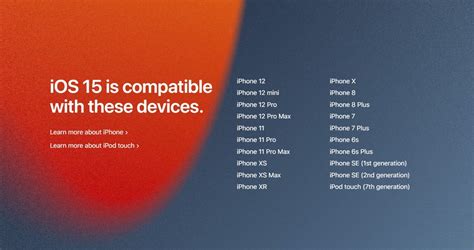iOS 15 Compatible Devices