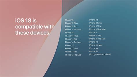 iOS 18 Compatible iPhones