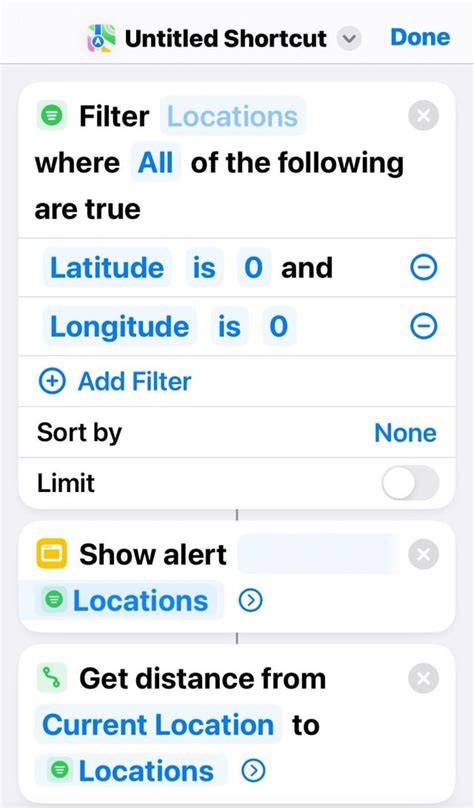 ios shortcuts gps coordinates