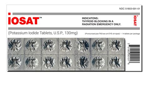 iOSAT Potassium Iodide Tablets, 130 mg (14 Tablets) Anbex Inc