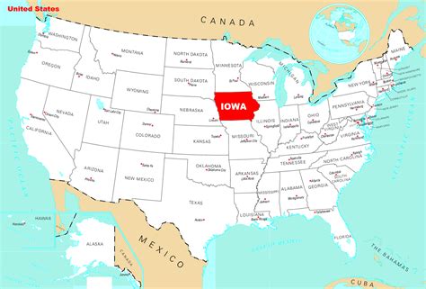 Iowa On America Map