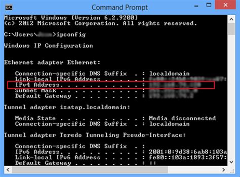 ip address check command in cmd