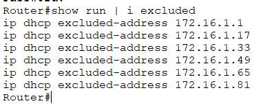 ip dhcp excluded-address range command