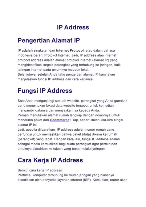 Mengenal Apa itu Pengertian IP Address Kamus Hosting IDCloudHost