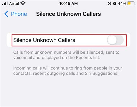 iphone - unknown caller goes to voicemail