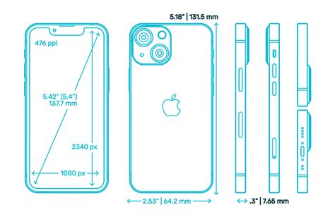 iphone 13 mini size in inches