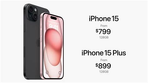 iphone 15 price in usa and size