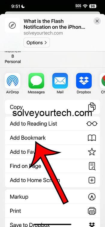 Iphone Bookmark Menu