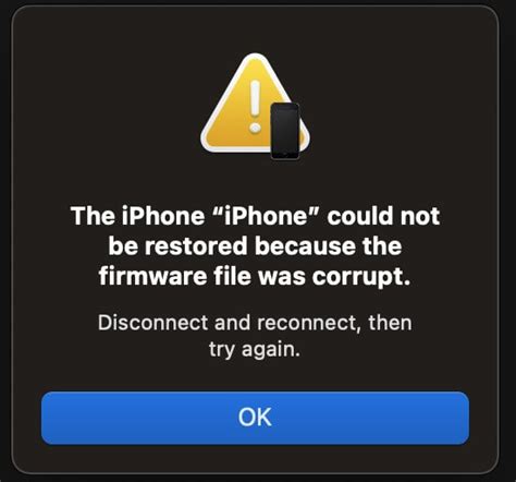iphone cannot restore firmware corrupt