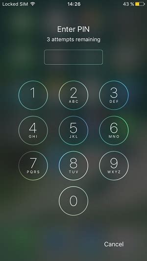 iphone default pin code
