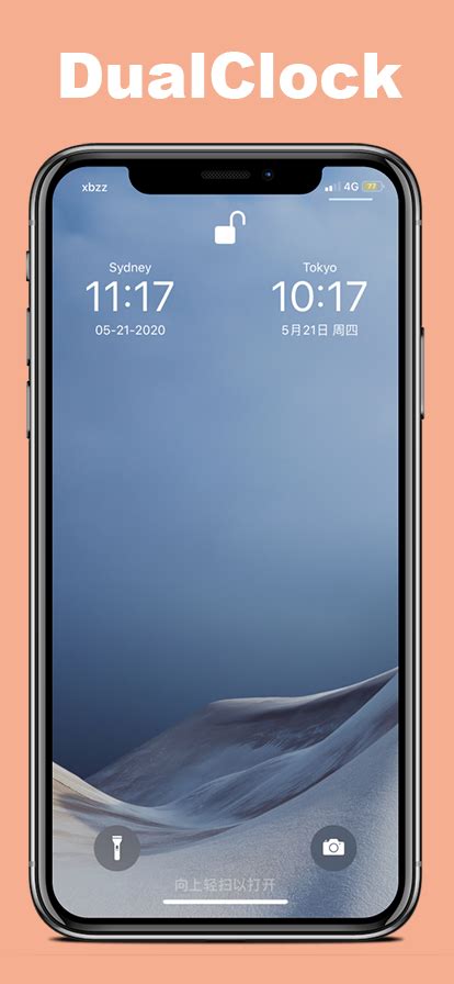 Iphone Dual Time Zone Clock Lock Screen