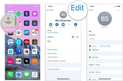 iphone edit contact