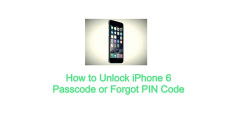 iphone forgotten pin code