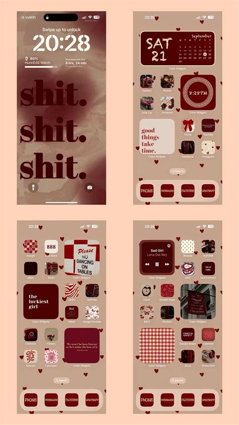 Iphone Homescreen Ideas Red White