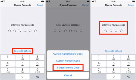 iphone how to change passcode to 4 digits
