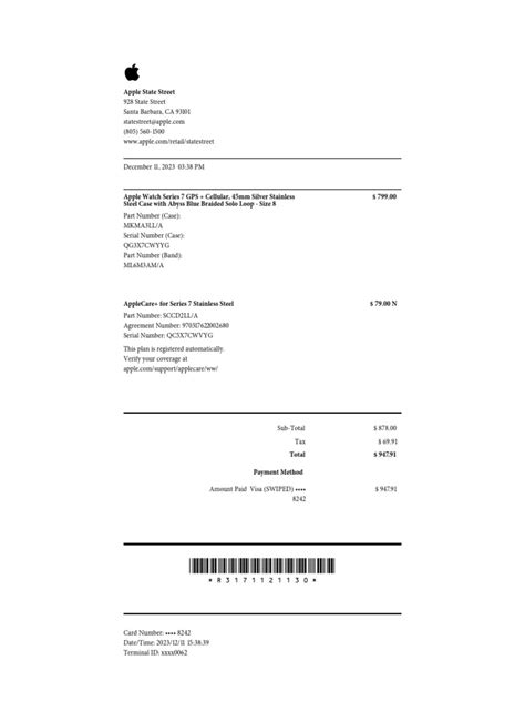 Iphone Receipt Pdf