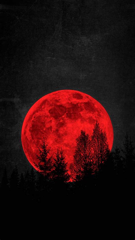 Iphone Red Moon Wallpaper