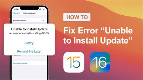 iphone software update unable to install