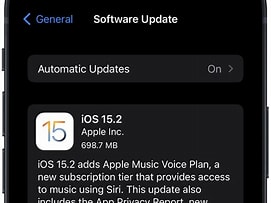 iPhone software update version number