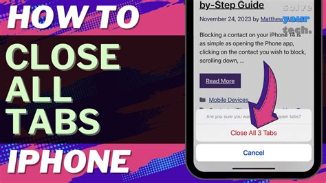 Fermer tous les onglets iPhone