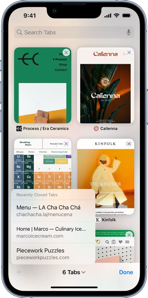 Fermer tous les onglets iPhone