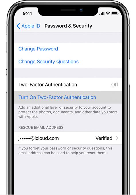 iphone turn on two factor authentication