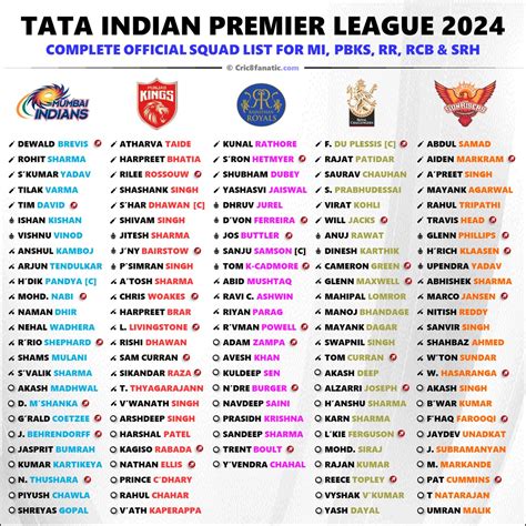 ipl 2024 squad all team