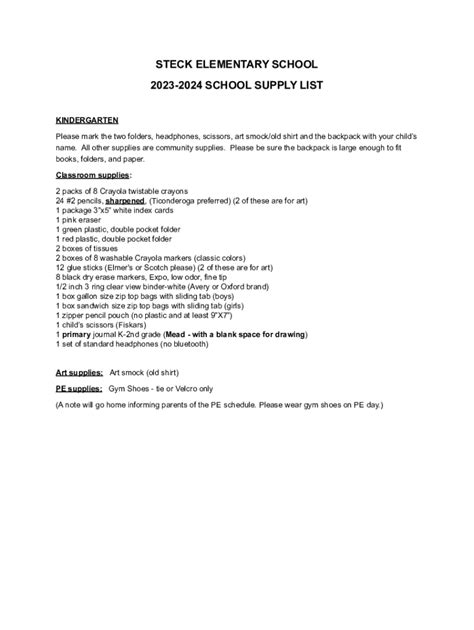 ipsd 204 school supply list